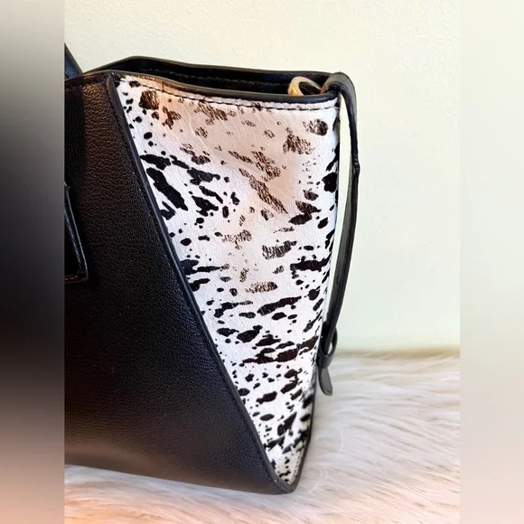 Michael Kors Avril Large Letter Calf Hair Satchel - Picture 6 of 11